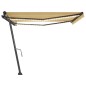 vidaXL Toldo manual retráctil con LED amarillo y blanco 450x350 cm vidaXL Toldo manual retráctil con LED amarillo y blanco 450x350 cm