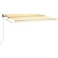 vidaXL Toldo manual retráctil con LED amarillo y blanco 450x350 cm vidaXL Toldo manual retráctil con LED amarillo y blanco 450x350 cm