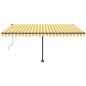 vidaXL Toldo de pie automático amarillo y blanco 450x350 cm vidaXL Toldo de pie automático amarillo y blanco 450x350 cm