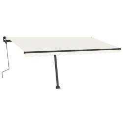 vidaXL Toldo manual retráctil con LED color crema 400x350 cm