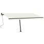 vidaXL Toldo manual retráctil con LED color crema 400x350 cm vidaXL Toldo manual retráctil con LED color crema 400x350 cm