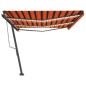 vidaXL Toldo automático LED sensor de viento naranja marrón 600x300 cm vidaXL Toldo automático LED sensor de viento naranja marrón 600x300 cm