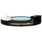 vidaXL Borde de bañera de hidromasaje ratán PE madera de acacia negro vidaXL Borde de bañera de hidromasaje ratán PE madera de acacia negro