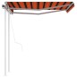 vidaXL Toldo retráctil automático con postes naranja y marrón 3x2,5 m vidaXL Toldo retráctil automático con postes naranja y marrón 3x2,5 m