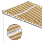 vidaXL Toldo automático LED sensor de viento amarillo blanco 3,5x2,5 m