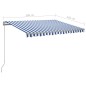 vidaXL Toldo retráctil automático con postes azul y blanco 3x2,5 m vidaXL Toldo retráctil automático con postes azul y blanco 3x2,5 m