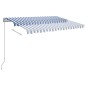 vidaXL Toldo automático LED sensor de viento azul y blanco 3,5x2,5 m vidaXL Toldo automático LED sensor de viento azul y blanco 3,5x2,5 m