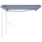 vidaXL Toldo manual retráctil con postes azul y blanco 4x3,5 m vidaXL Toldo manual retráctil con postes azul y blanco 4x3,5 m