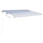 vidaXL Toldo manual retráctil con postes azul y blanco 4x3,5 m vidaXL Toldo manual retráctil con postes azul y blanco 4x3,5 m