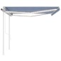 vidaXL Toldo automático LED sensor de viento azul blanco 4,5x3 m vidaXL Toldo automático LED sensor de viento azul blanco 4,5x3 m