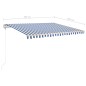 vidaXL Toldo manual retráctil con LED azul y blanco 4x3,5 m vidaXL Toldo manual retráctil con LED azul y blanco 4x3,5 m