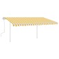 vidaXL Toldo manual retráctil con LED amarillo y blanco 4x3,5 m vidaXL Toldo manual retráctil con LED amarillo y blanco 4x3,5 m