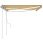vidaXL Toldo manual retráctil con LED amarillo y blanco 4x3,5 m vidaXL Toldo manual retráctil con LED amarillo y blanco 4x3,5 m