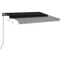 vidaXL Toldo manual retráctil con LED gris antracita 3,5x2,5 m vidaXL Toldo manual retráctil con LED gris antracita 3,5x2,5 m