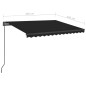 vidaXL Toldo manual retráctil con LED gris antracita 3,5x2,5 m vidaXL Toldo manual retráctil con LED gris antracita 3,5x2,5 m