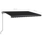 vidaXL Toldo retráctil manual con LED gris antracita 4,5x3 m
