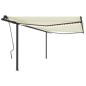 vidaXL Toldo automático con LED y sensor de viento color crema 4,5x3 m vidaXL Toldo automático con LED y sensor de viento color crema 4,5x3 m