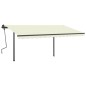 vidaXL Toldo automático con LED y sensor de viento color crema 4,5x3 m vidaXL Toldo automático con LED y sensor de viento color crema 4,5x3 m