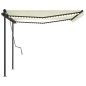 vidaXL Toldo automático con LED y sensor de viento color crema 4,5x3 m vidaXL Toldo automático con LED y sensor de viento color crema 4,5x3 m