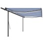 vidaXL Toldo automático con LED sensor de viento azul y blanco 5x3 m vidaXL Toldo automático con LED sensor de viento azul y blanco 5x3 m