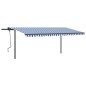 vidaXL Toldo automático con LED sensor de viento azul y blanco 5x3 m vidaXL Toldo automático con LED sensor de viento azul y blanco 5x3 m