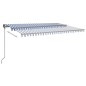 vidaXL Toldo automático con LED sensor de viento azul y blanco 5x3 m vidaXL Toldo automático con LED sensor de viento azul y blanco 5x3 m