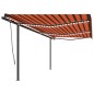 vidaXL Toldo automático LED sensor de viento naranja y marrón 6x3 m vidaXL Toldo automático LED sensor de viento naranja y marrón 6x3 m