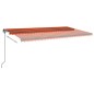 vidaXL Toldo automático LED sensor de viento naranja y marrón 6x3 m vidaXL Toldo automático LED sensor de viento naranja y marrón 6x3 m