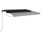 vidaXL Toldo retráctil automático con postes gris antracita 4x3,5 m vidaXL Toldo retráctil automático con postes gris antracita 4x3,5 m