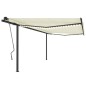 vidaXL Toldo manual retráctil con LED crema 4x3,5 m vidaXL Toldo manual retráctil con LED crema 4x3,5 m