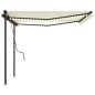 vidaXL Toldo manual retráctil con LED crema 4x3,5 m vidaXL Toldo manual retráctil con LED crema 4x3,5 m