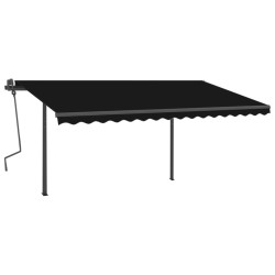 vidaXL Toldo automático con LED sensor de viento gris antracita 4x3,5m