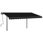 vidaXL Toldo automático con LED sensor de viento gris antracita 4x3,5m vidaXL Toldo automático con LED sensor de viento gris antracita 4x3,5m