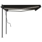 vidaXL Toldo automático con LED sensor de viento gris antracita 4x3,5m vidaXL Toldo automático con LED sensor de viento gris antracita 4x3,5m