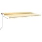 vidaXL Toldo retráctil automático con postes amarillo y blanco 6x3,5 m vidaXL Toldo retráctil automático con postes amarillo y blanco 6x3,5 m