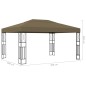 vidaXL Carpa cenador de jardín con tira de luces LED 3x4 m tela taupé vidaXL Carpa cenador de jardín con tira de luces LED 3x4 m tela taupé