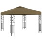 vidaXL Carpa cenador de jardín con tira de luz LED 3x3m taupé 180 g/m²