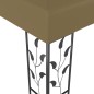 vidaXL Carpa cenador de jardín con tira de luz LED 3x3m taupé 180 g/m²