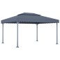 vidaXL Cenador con tira de luces LED aluminio antracita 400x300 cm