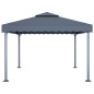 vidaXL Cenador con tira de luces LED aluminio antracita 400x300 cm