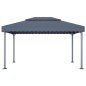 vidaXL Cenador con tira de luces LED aluminio antracita 400x300 cm