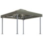 vidaXL Cenador con tira de luces LED aluminio taupé 300x300 cm