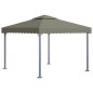 vidaXL Cenador con tira de luces LED aluminio taupé 300x300 cm