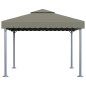 vidaXL Cenador con tira de luces LED aluminio taupé 300x300 cm