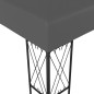 vidaXL Cenador con tira de luces LED 3x3 m tela gris antracita