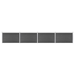 vidaXL Set de paneles de valla WPC negro 699x105 cm  