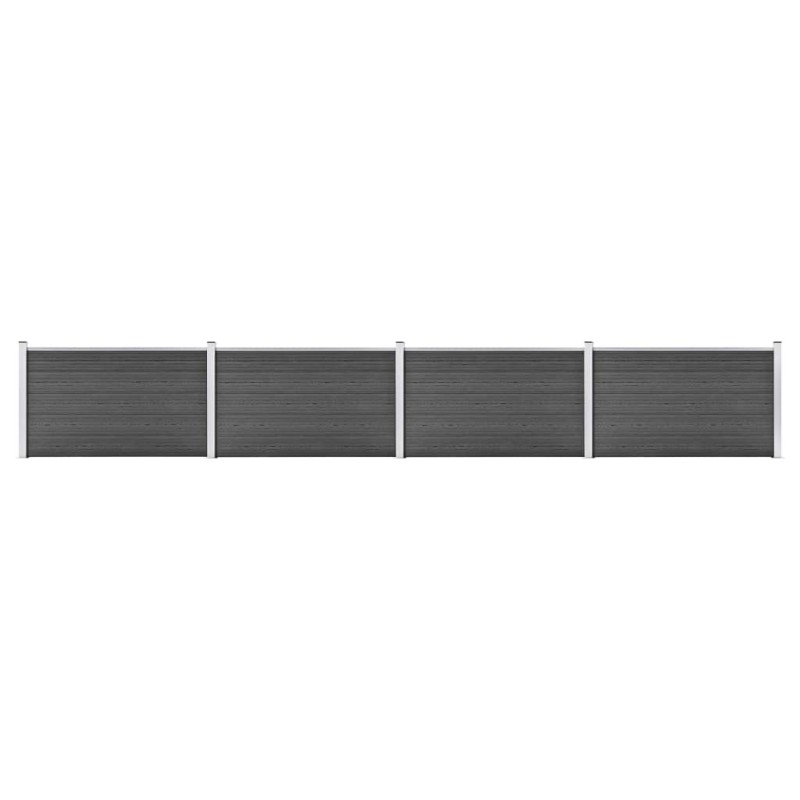 vidaXL Set de paneles de valla WPC negro 699x105 cm vidaXL Set de paneles de valla WPC negro 699x105 cm
