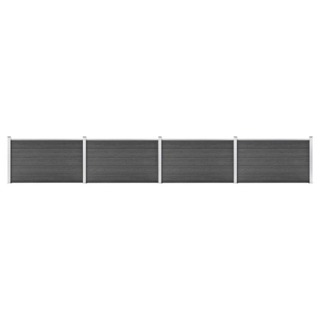 vidaXL Set de paneles de valla WPC negro 699x105 cm  