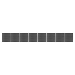 vidaXL Juego de paneles de valla WPC negro 1391x186 cm