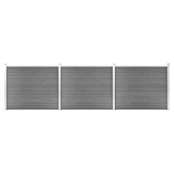 vidaXL Set de panel de valla WPC gris 526x146 cm  